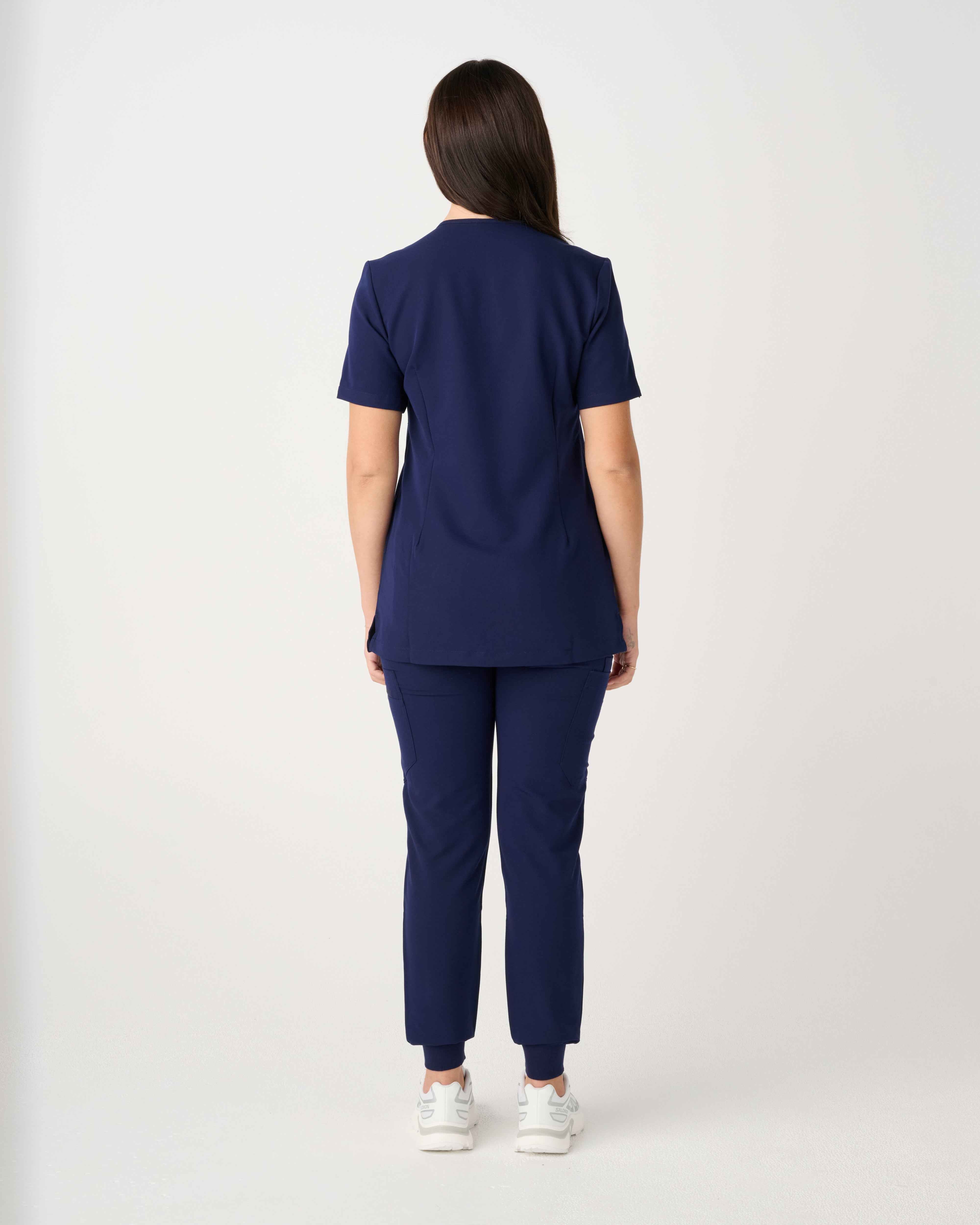 BRISBANE One-Pocket Scrub Top Navy
