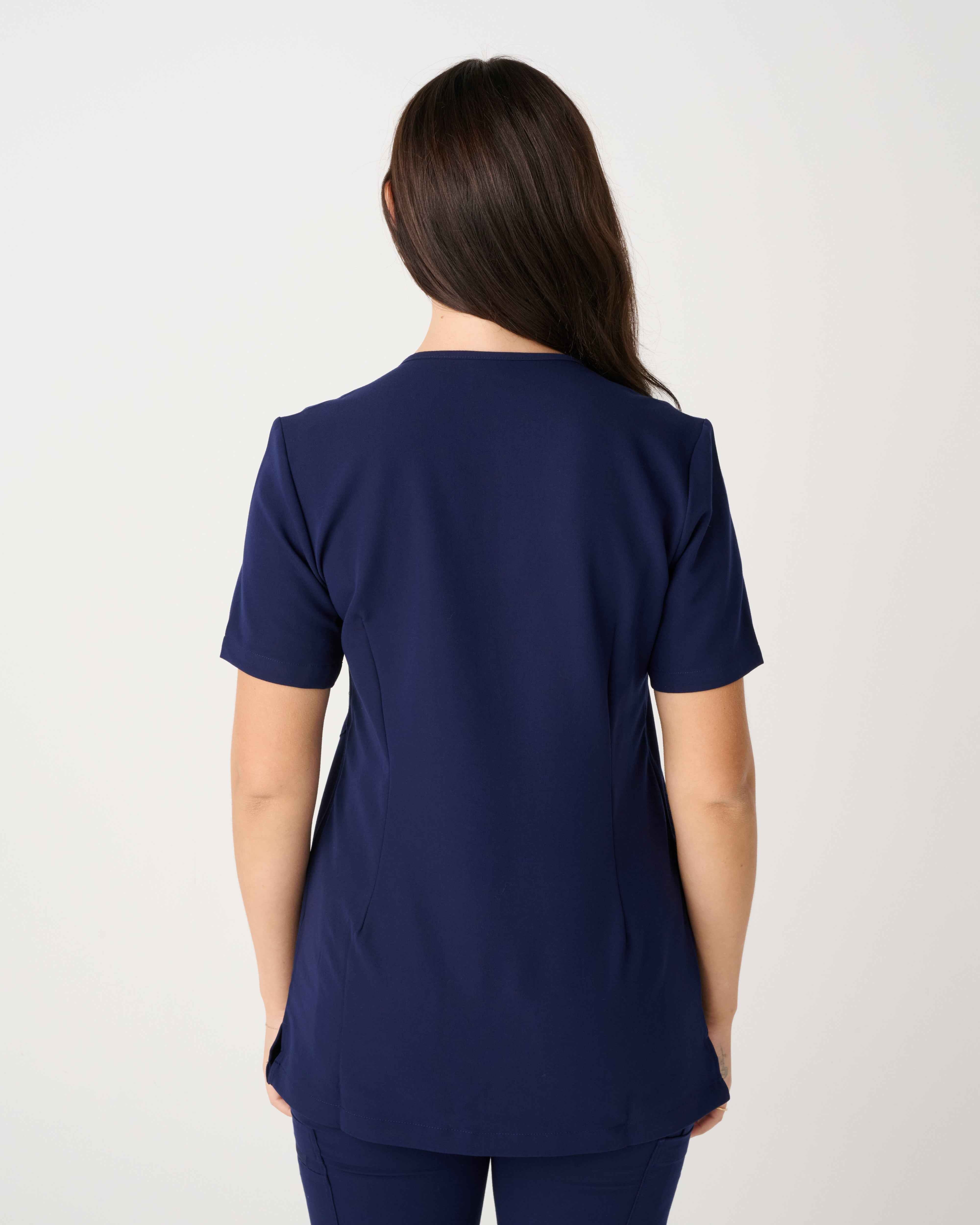 BRISBANE One-Pocket Scrub Top Navy