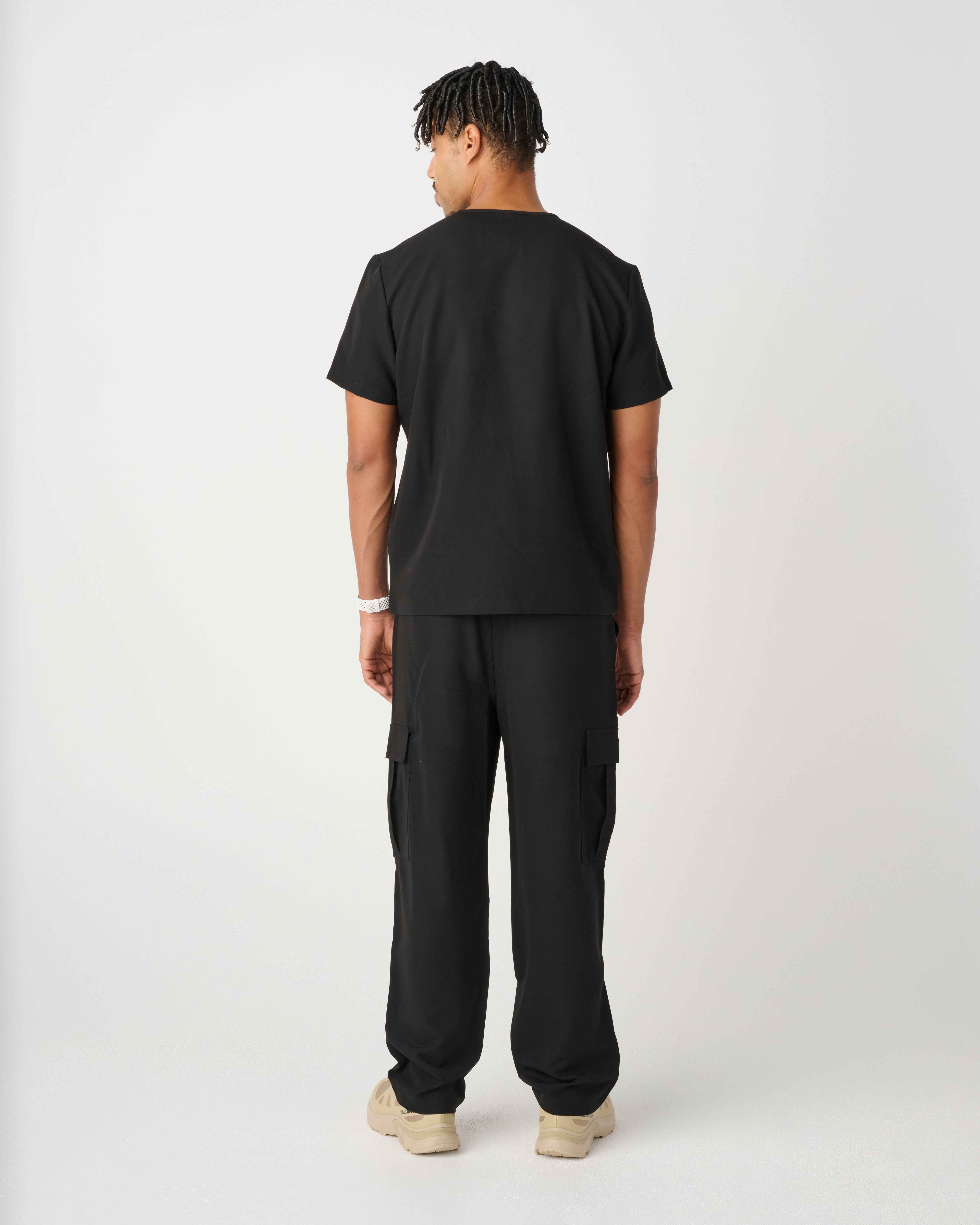 CANBERRA Three-Pocket Scrub Top Black