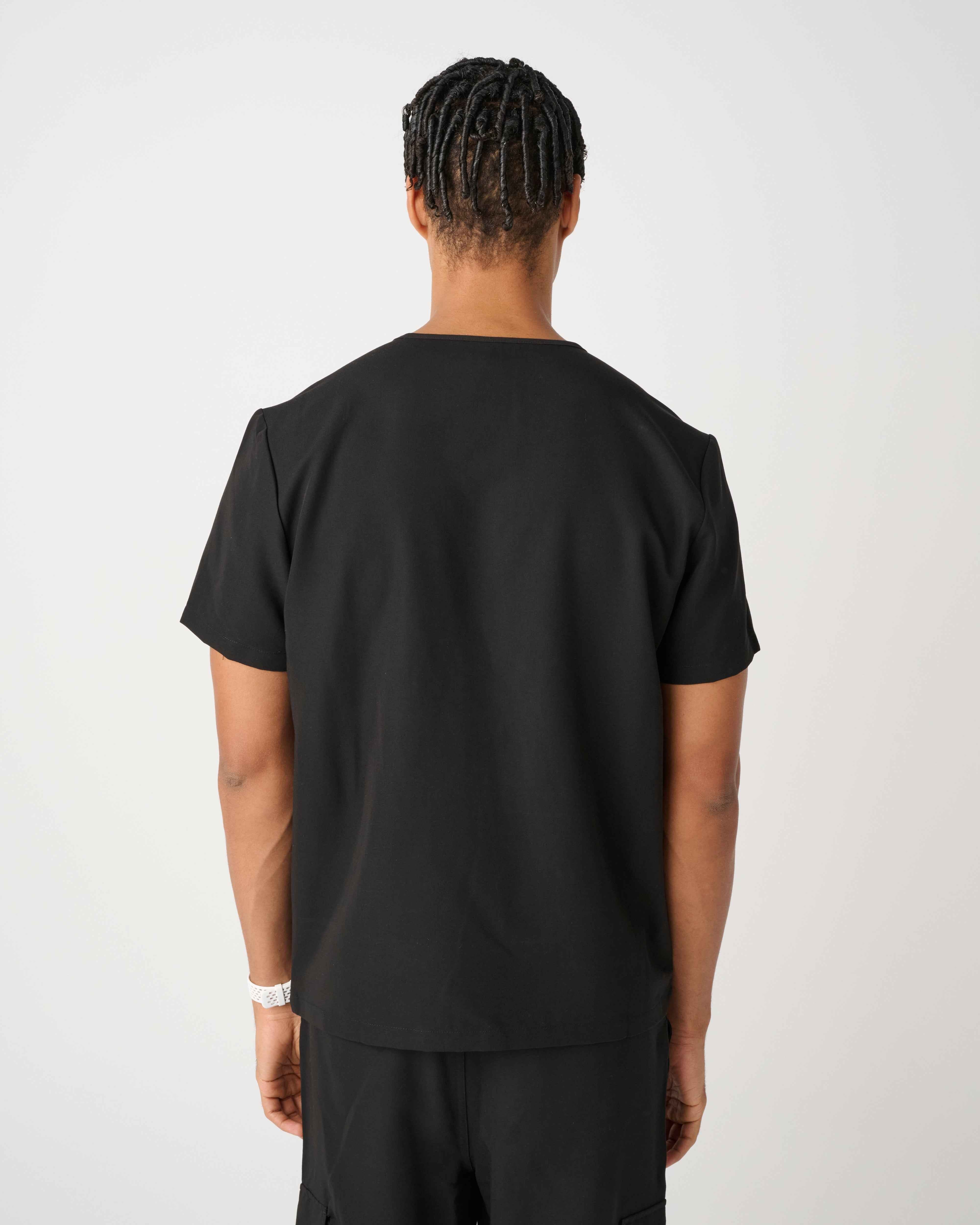 CANBERRA Three-Pocket Scrub Top Black