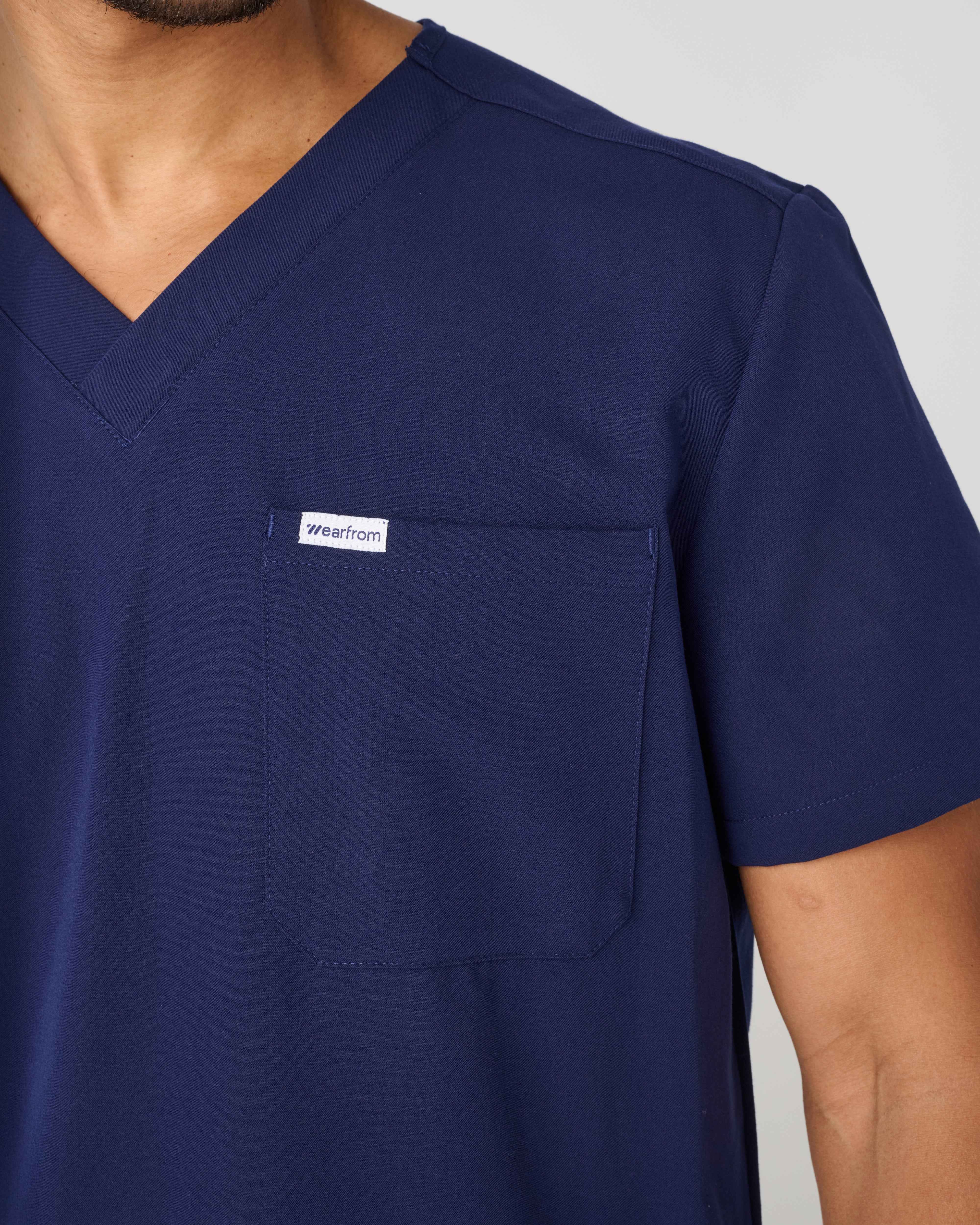 CANBERRA Three-Pocket Scrub Top Navy