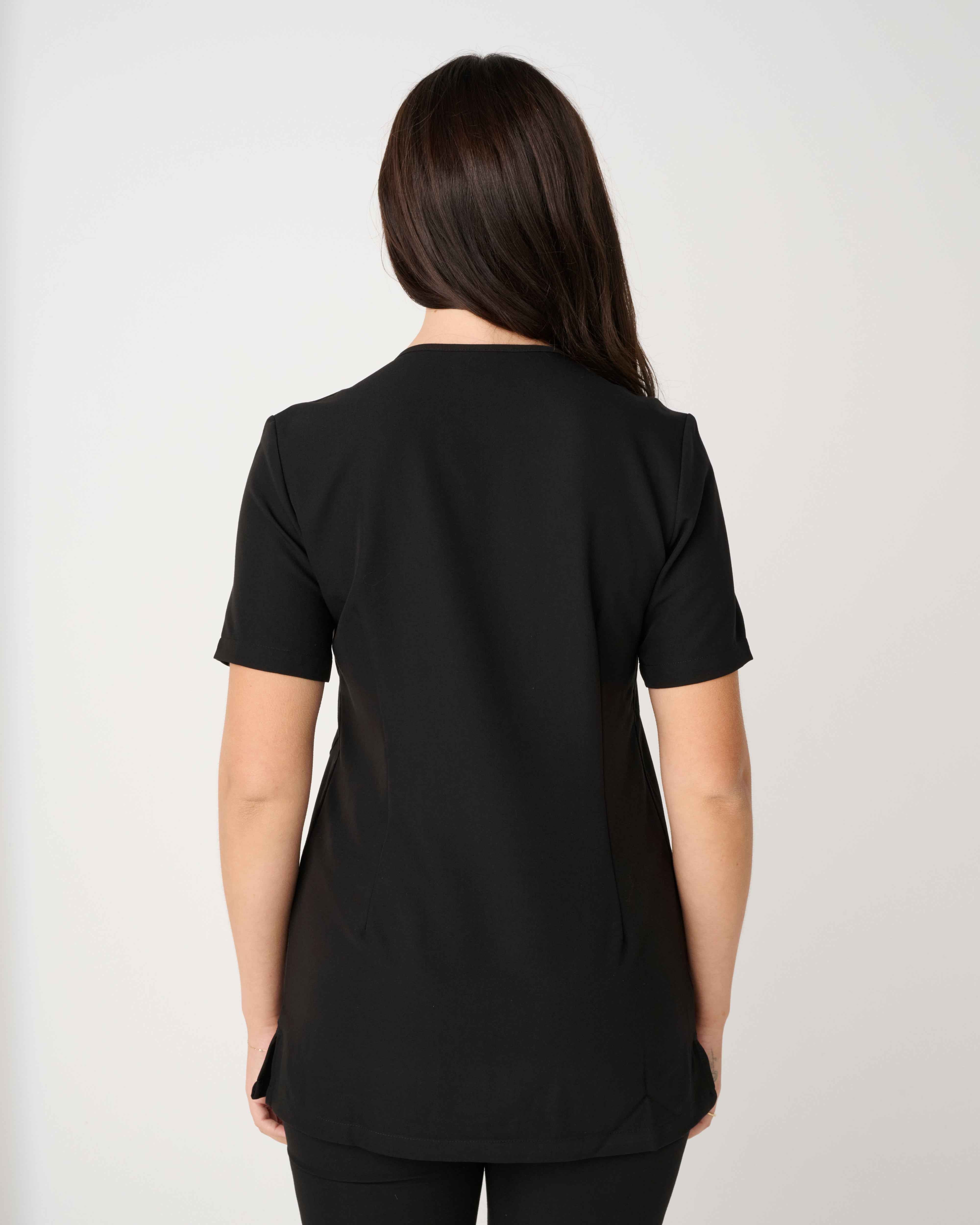 MELBOURNE Three-Pocket Scrub Top Black