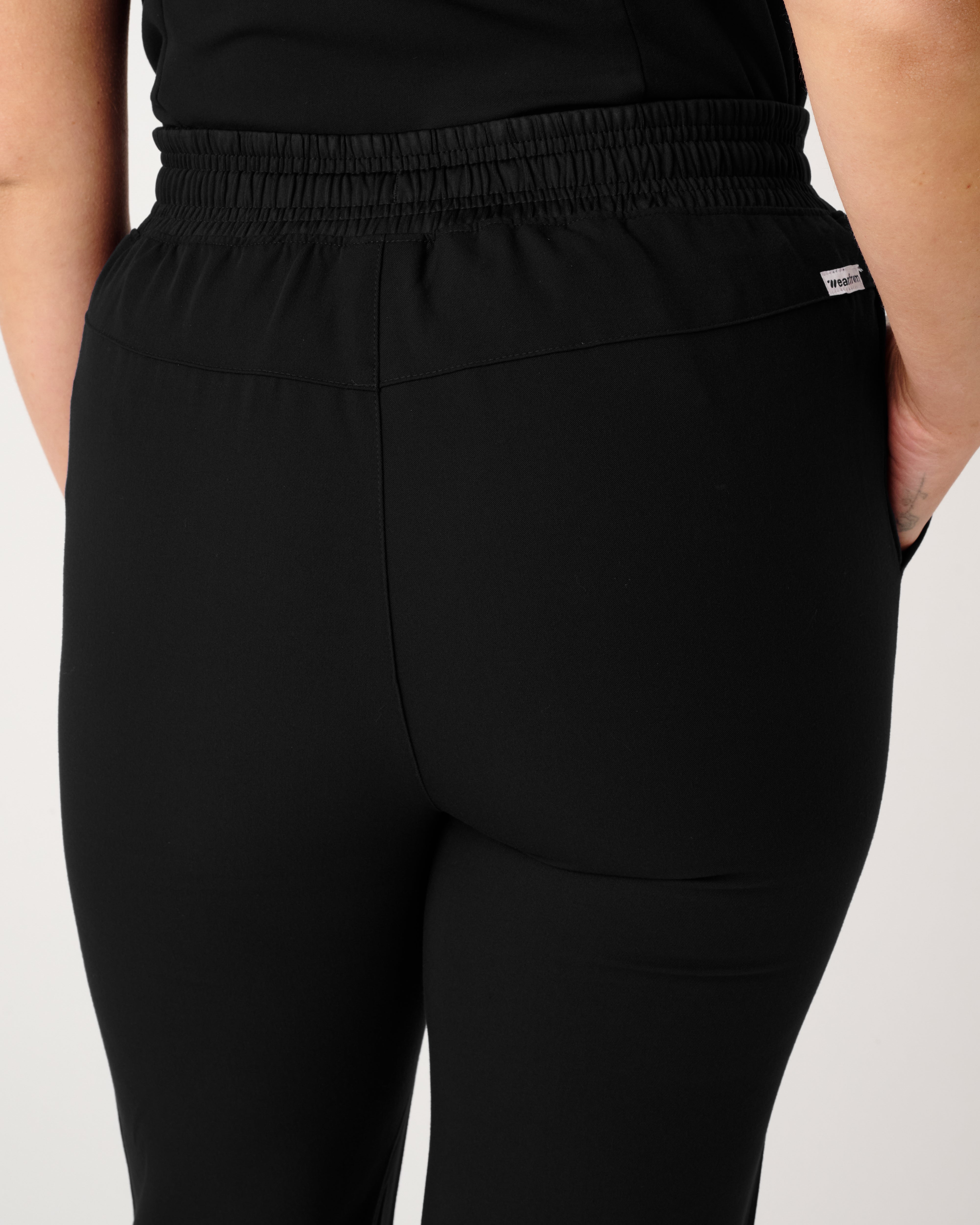 TASMANIA Flared High Waisted Pants Black