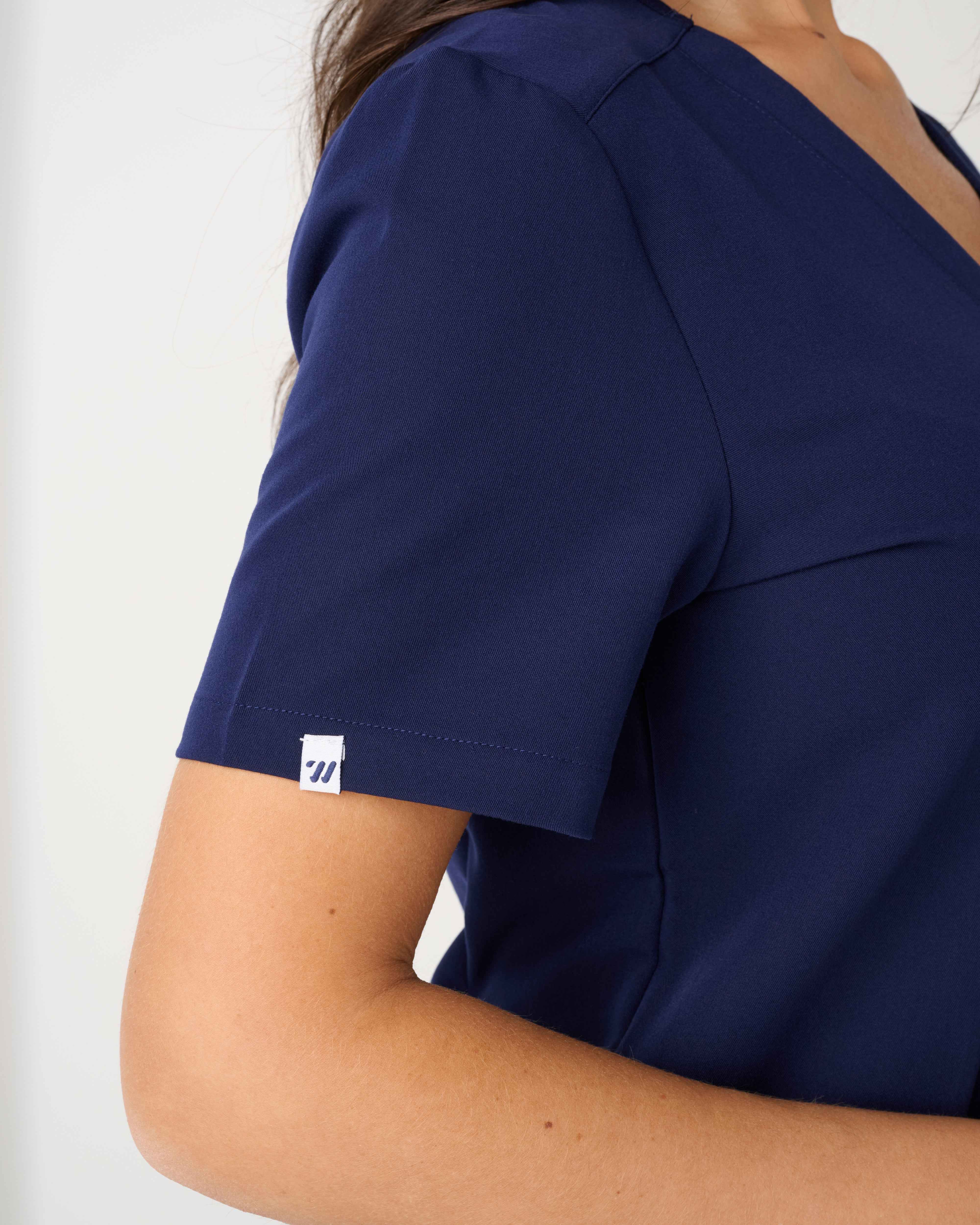 BRISBANE One-Pocket Scrub Top Navy