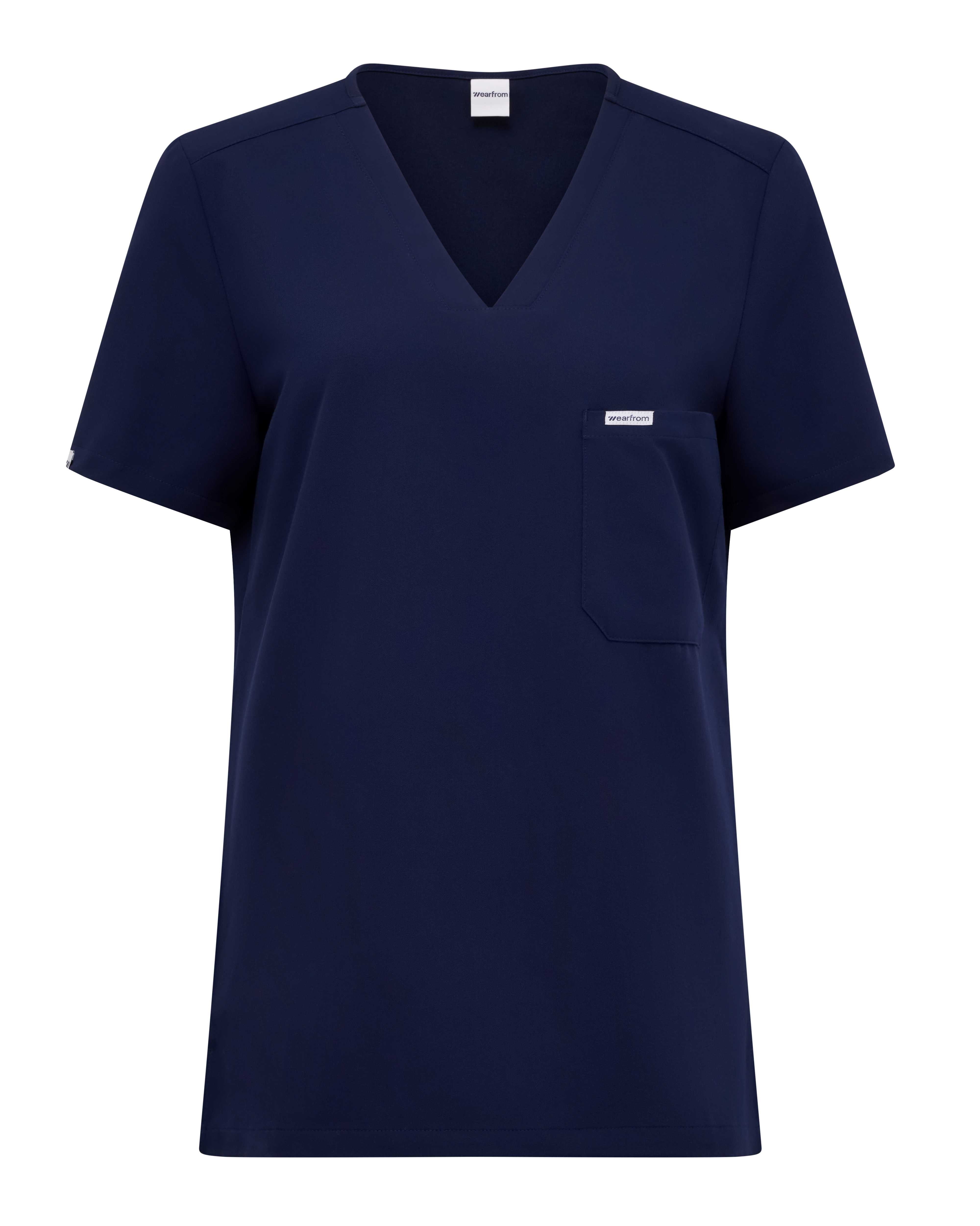 BRISBANE One-Pocket Scrub Top Navy - WearFrom
