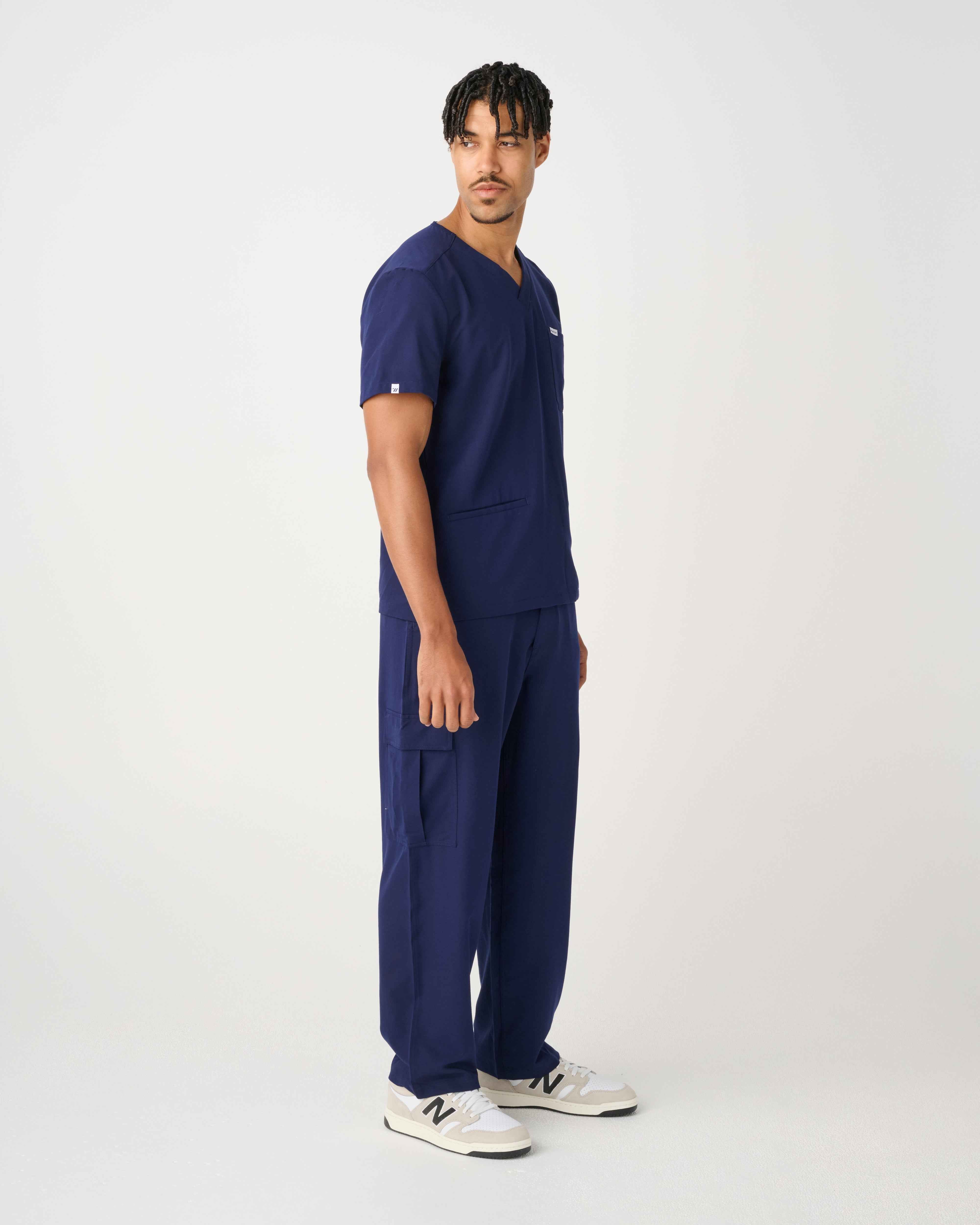 CANBERRA Three-Pocket Scrub Top Navy