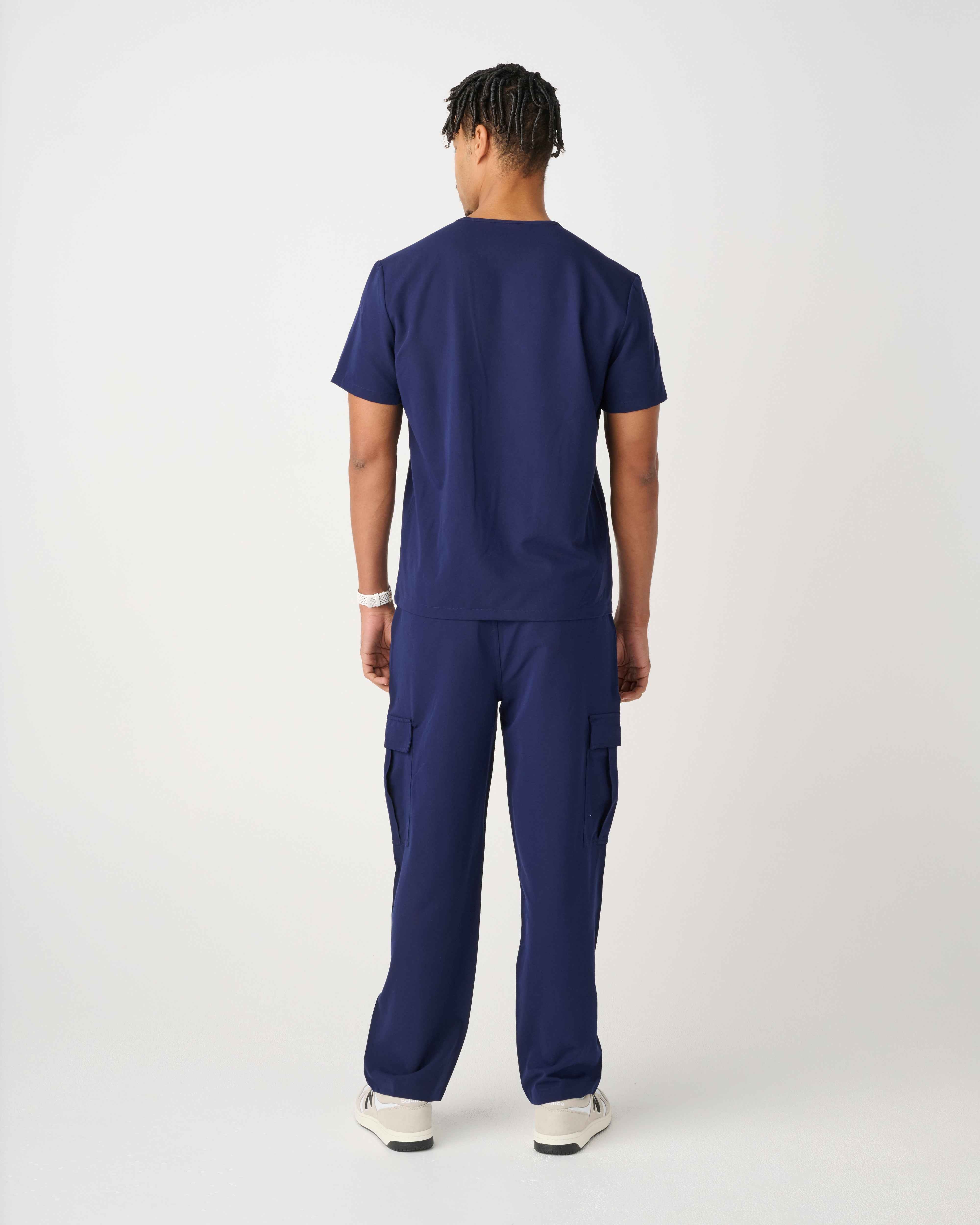CANBERRA Three-Pocket Scrub Top Navy