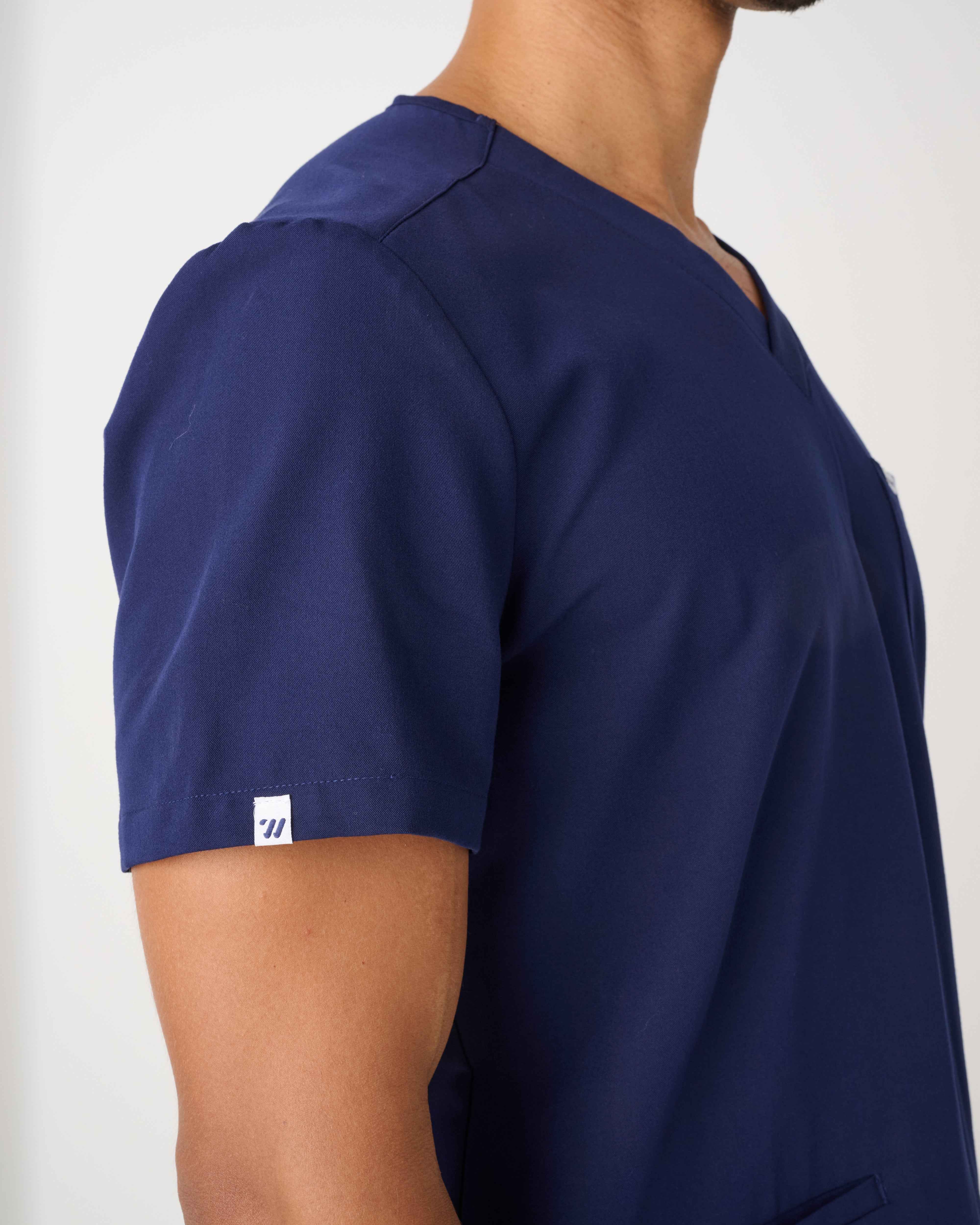 CANBERRA Three-Pocket Scrub Top Navy