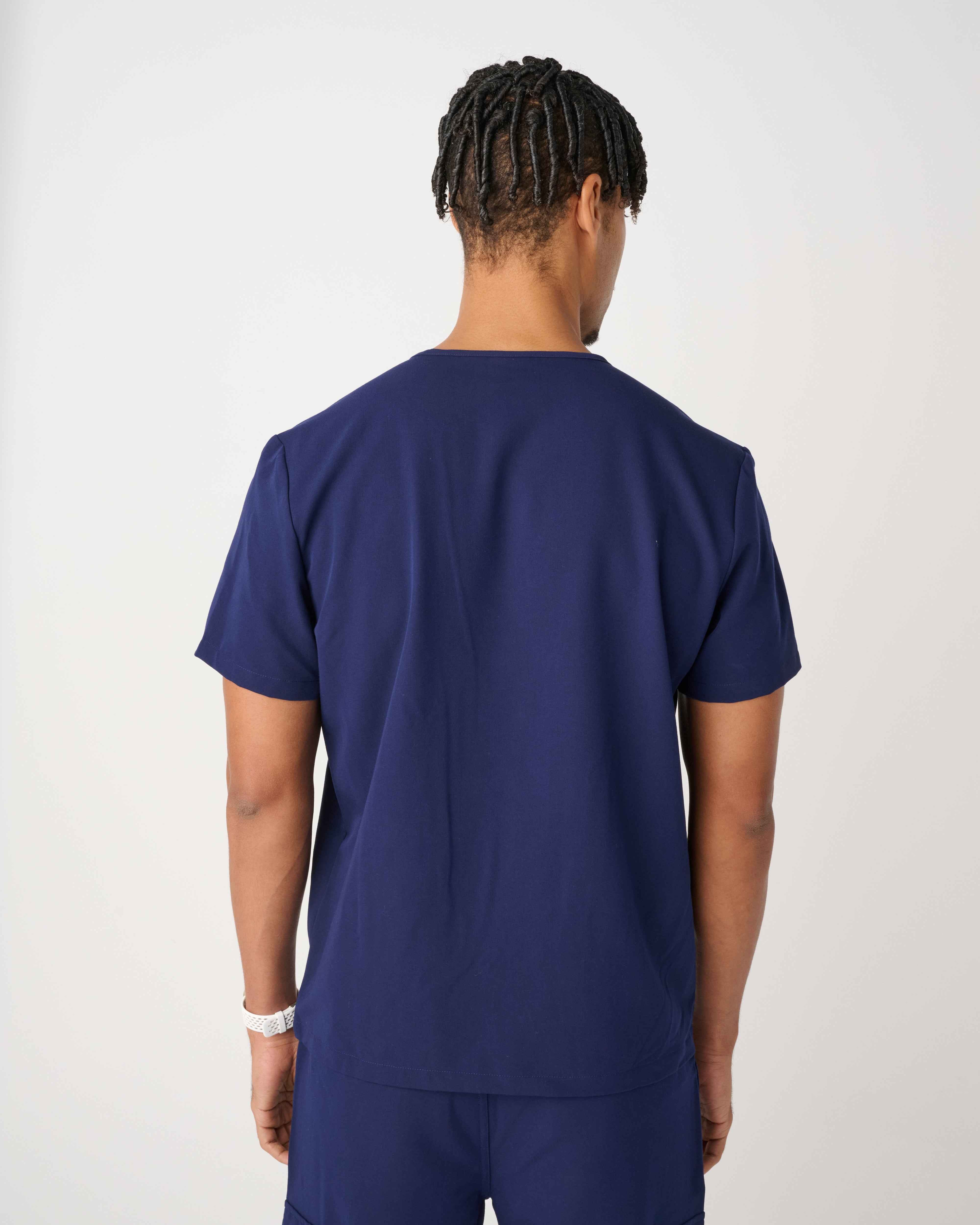 CANBERRA Three-Pocket Scrub Top Navy