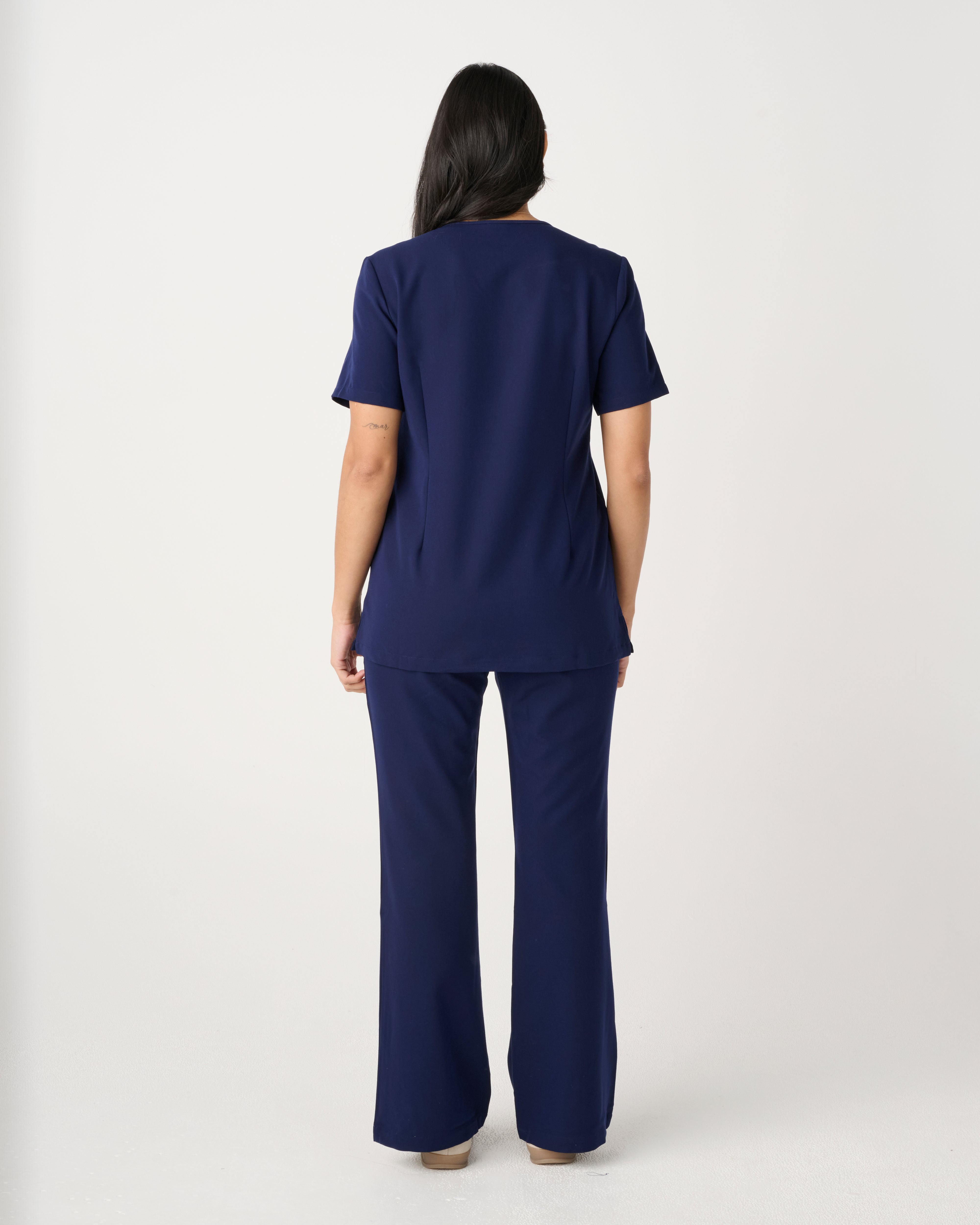 TASMANIA Flared High Waisted Pants Navy