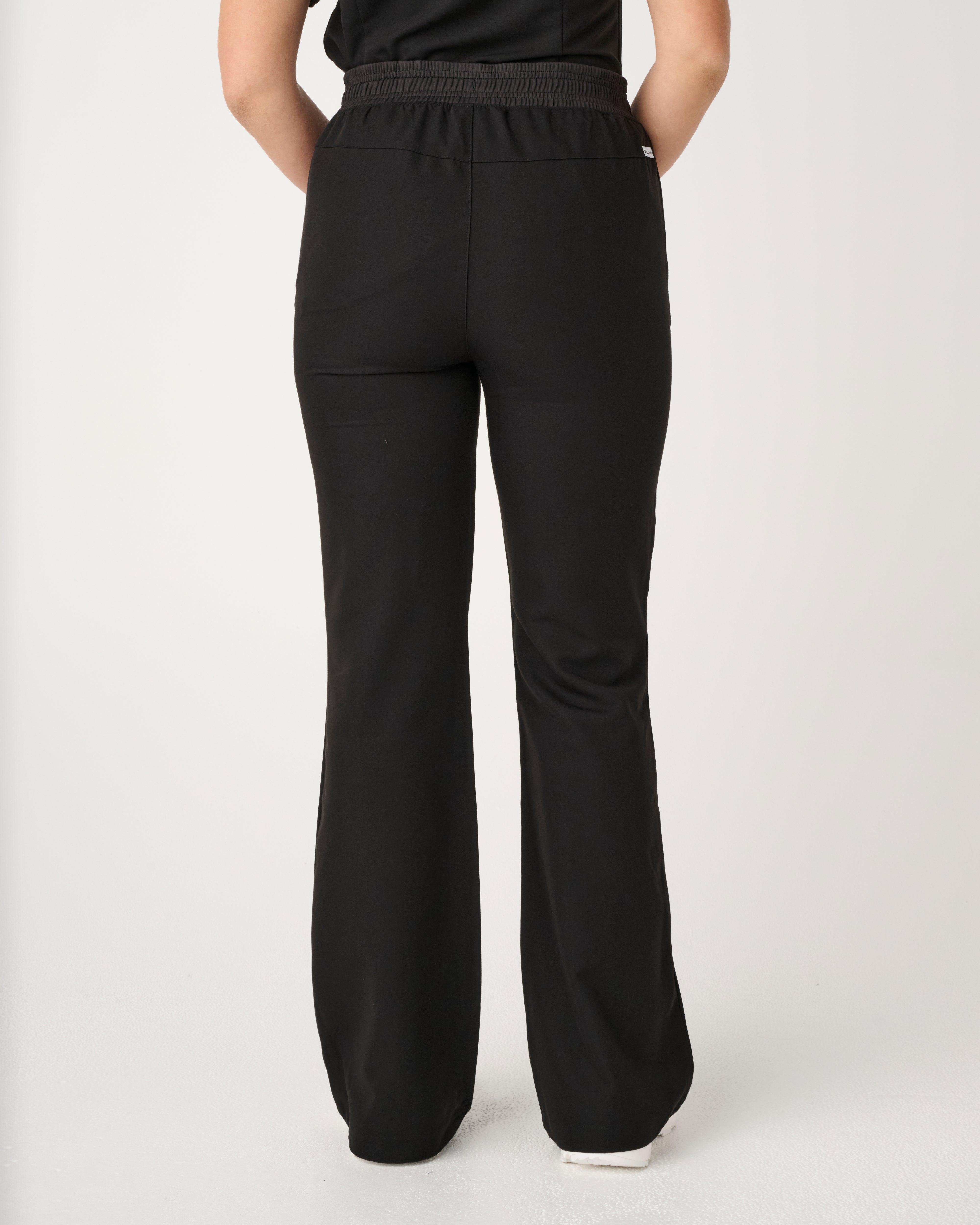 TASMANIA Flared High Waisted Pants Black